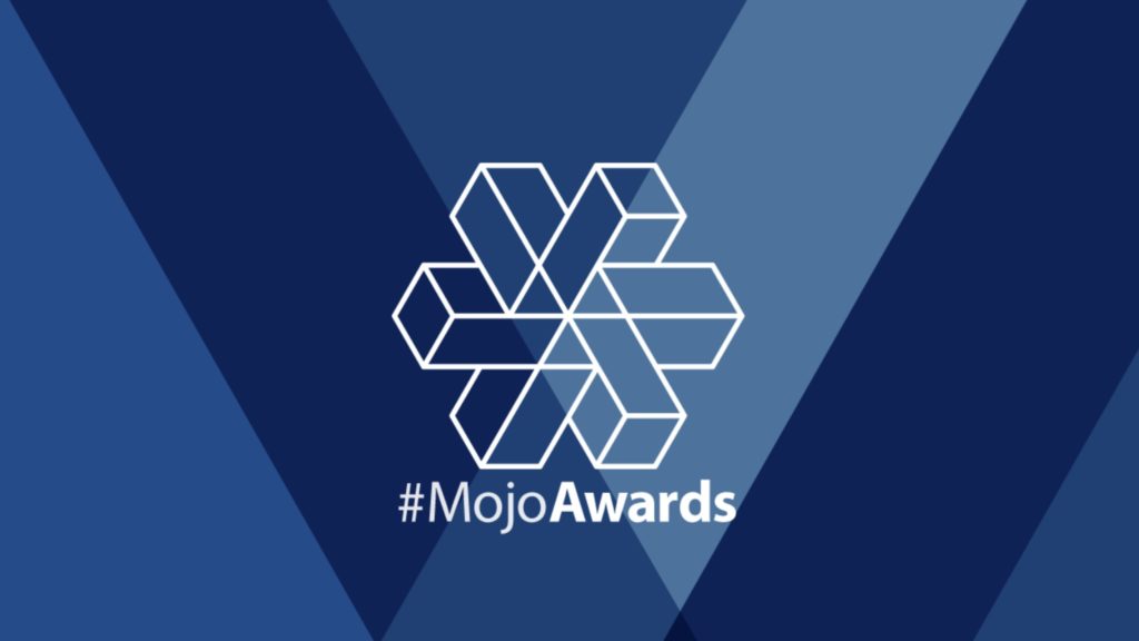 Mojo Awards logo Blue stripes